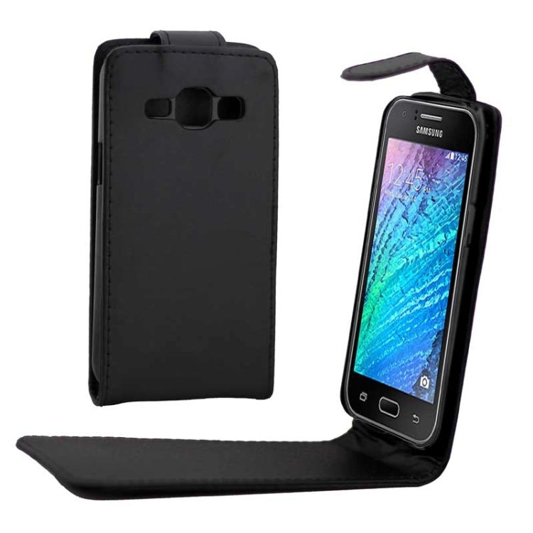 Vertical Flip Magnetic Button Leather Case for Galaxy J1 / J100