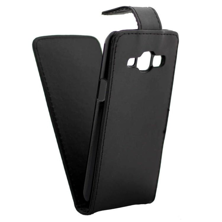 Vertical Flip Magnetic Button Leather Case for Galaxy J1 / J100