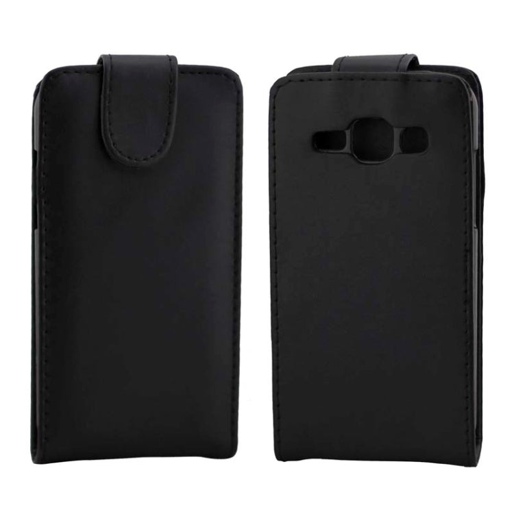 Vertical Flip Magnetic Button Leather Case for Galaxy J1 / J100