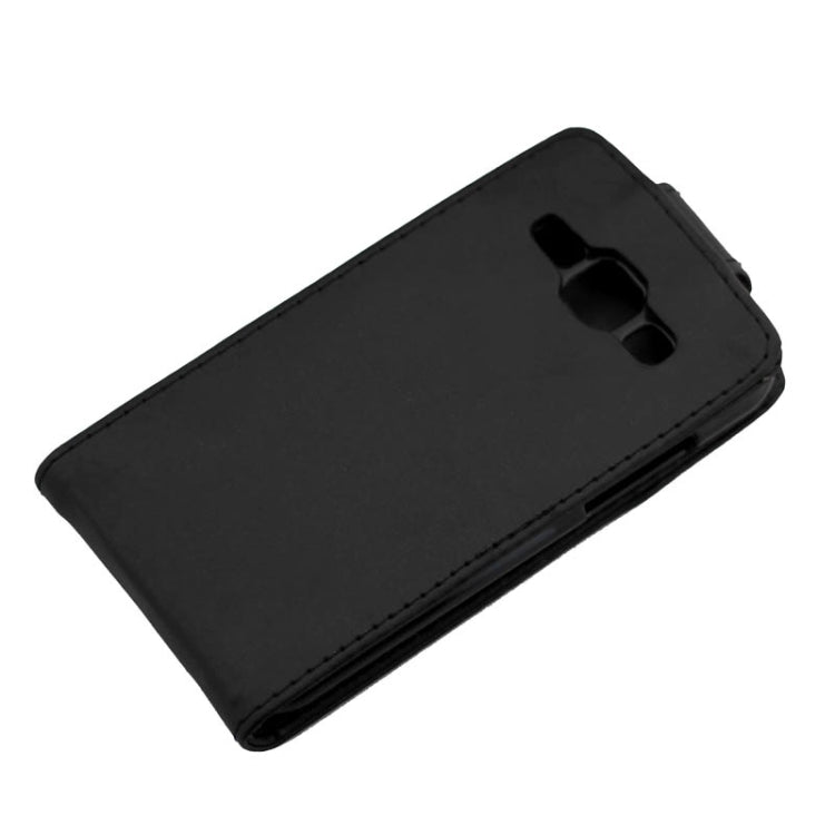 Vertical Flip Magnetic Button Leather Case for Galaxy J1 / J100