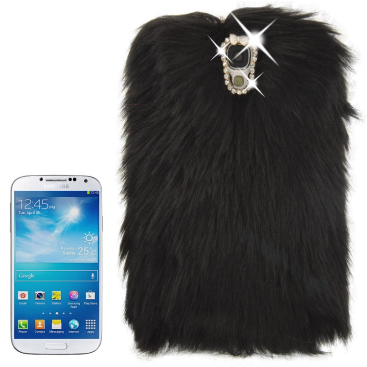 Diamond Encrusted Winter Warm Fur Plastic Case for Galaxy S IV / i9500