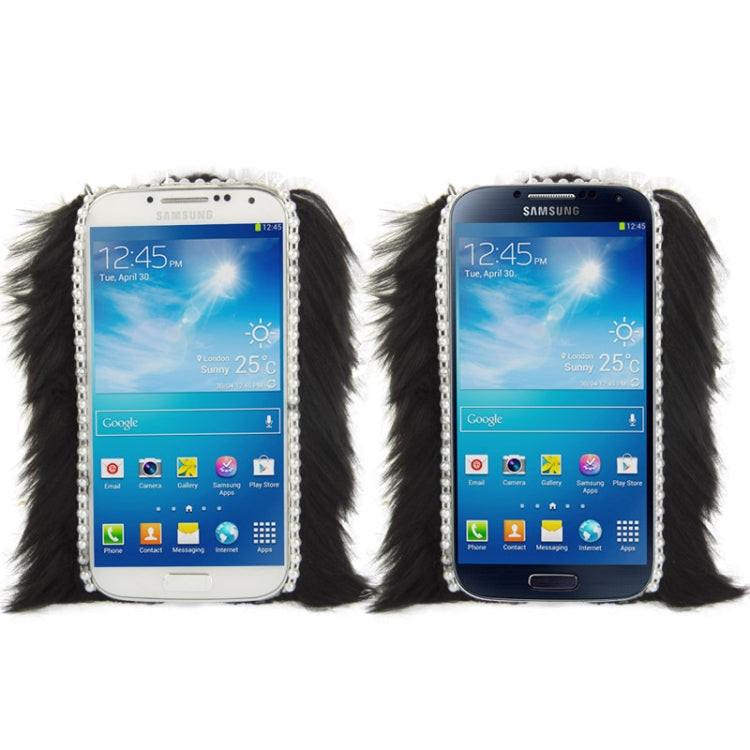 Diamond Encrusted Winter Warm Fur Plastic Case for Galaxy S IV / i9500