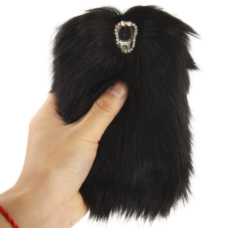 Diamond Encrusted Winter Warm Fur Plastic Case for Galaxy S IV / i9500
