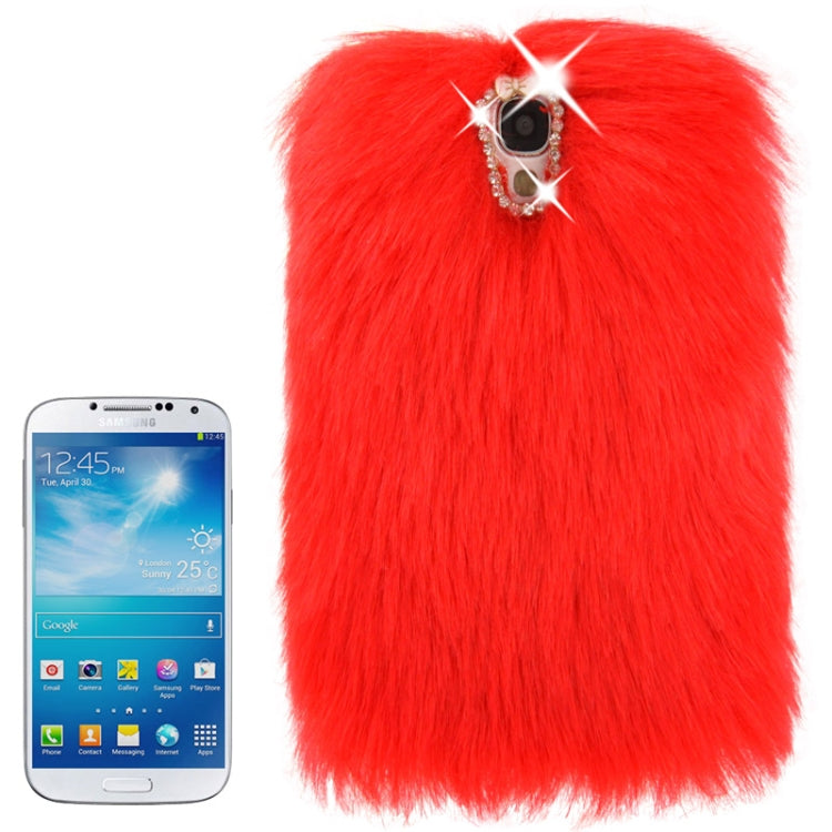 Diamond Encrusted Winter Warm Fur Plastic Case for Galaxy S IV / i9500
