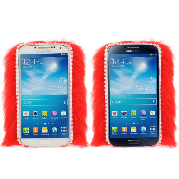 Diamond Encrusted Winter Warm Fur Plastic Case for Galaxy S IV / i9500