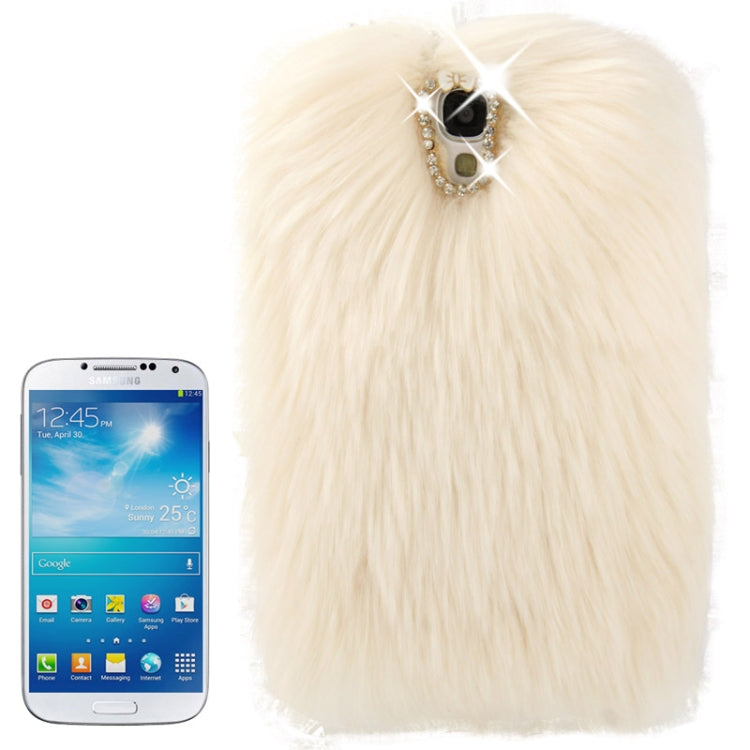 Diamond Encrusted Winter Warm Fur Plastic Case for Galaxy S IV / i9500