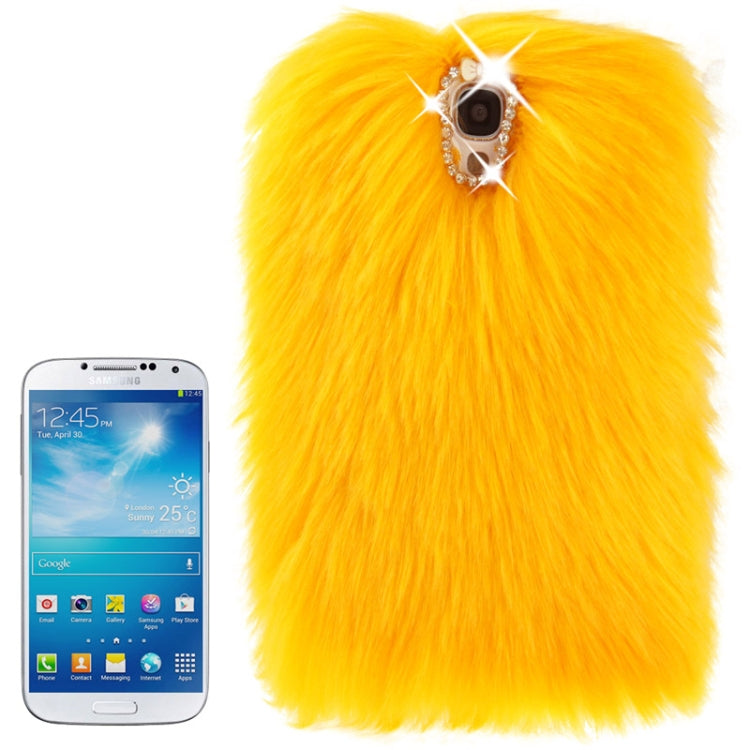 Diamond Encrusted Winter Warm Fur Plastic Case for Galaxy S IV / i9500