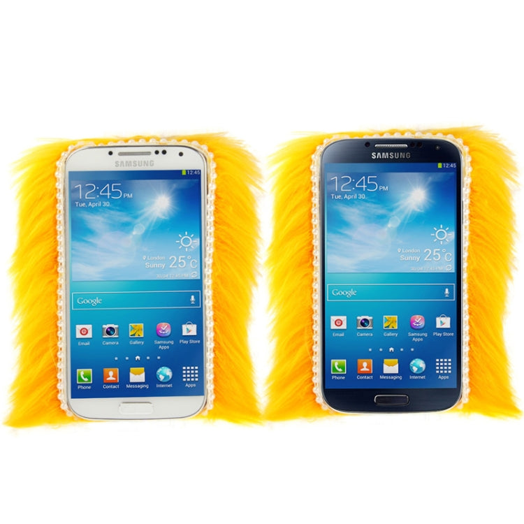 Diamond Encrusted Winter Warm Fur Plastic Case for Galaxy S IV / i9500