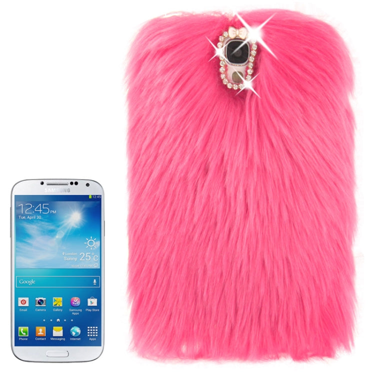 Diamond Encrusted Winter Warm Fur Plastic Case for Galaxy S IV / i9500