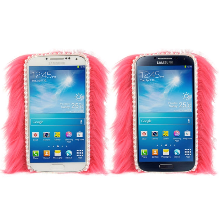 Diamond Encrusted Winter Warm Fur Plastic Case for Galaxy S IV / i9500