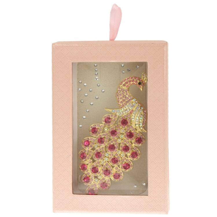 3D Peacock Pattern Diamond Encrusted Transparent Plastic Case for Galaxy S5 / G900