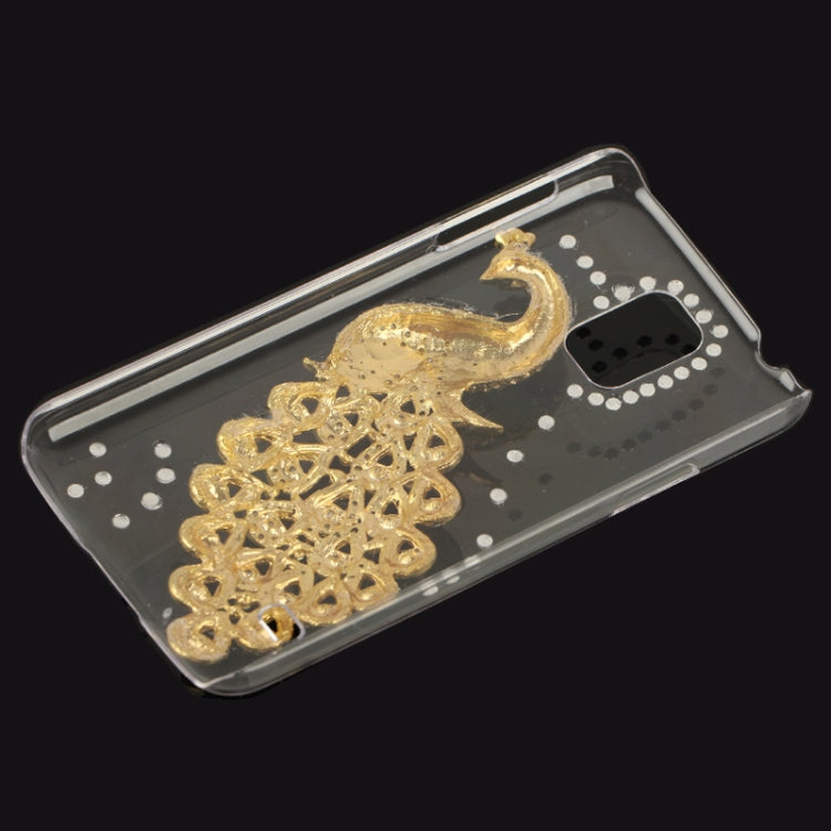 3D Peacock Pattern Diamond Encrusted Transparent Plastic Case for Galaxy S5 / G900