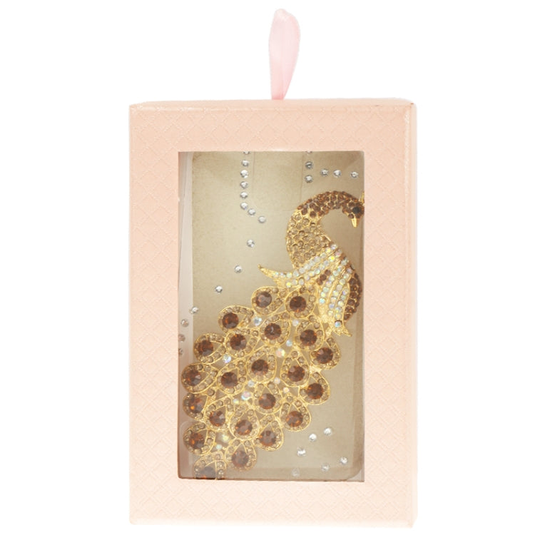 3D Peacock Pattern Diamond Encrusted Transparent Plastic Case for Galaxy S5 / G900