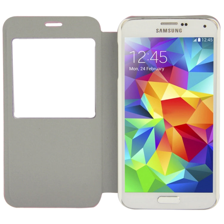Roots Texture Leather Case with Call Display ID & Holder for Galaxy S5 / G900
