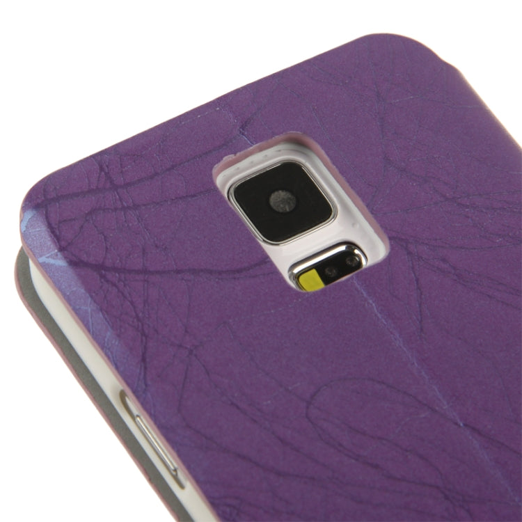 Roots Texture Leather Case with Call Display ID & Holder for Galaxy S5 / G900