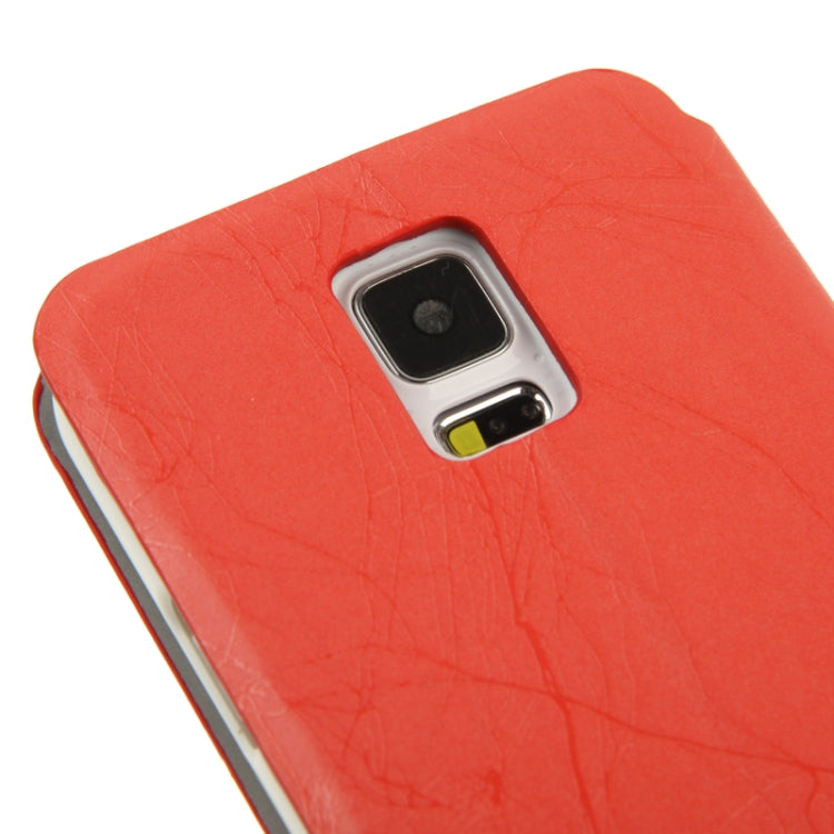 Roots Texture Leather Case with Call Display ID & Holder for Galaxy S5 / G900