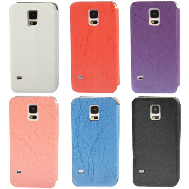 Roots Texture Leather Case with Call Display ID & Holder for Galaxy S5 / G900
