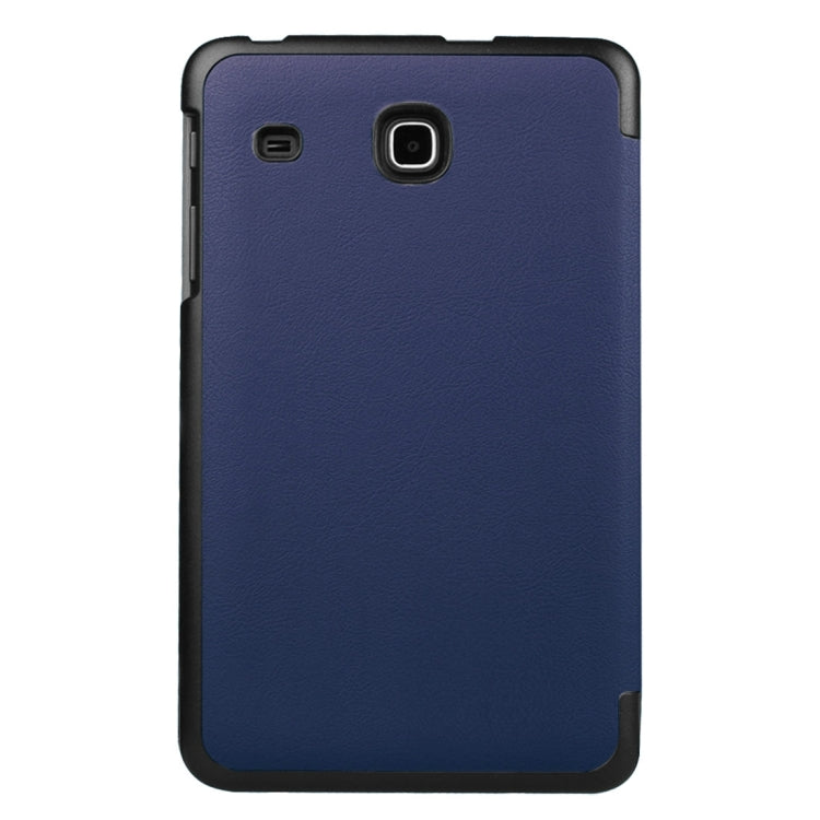 Custer Texture Horizontal Flip Solid Color Leather Case with Three-folding Holder for Galaxy Tab E 8.0 / T377V