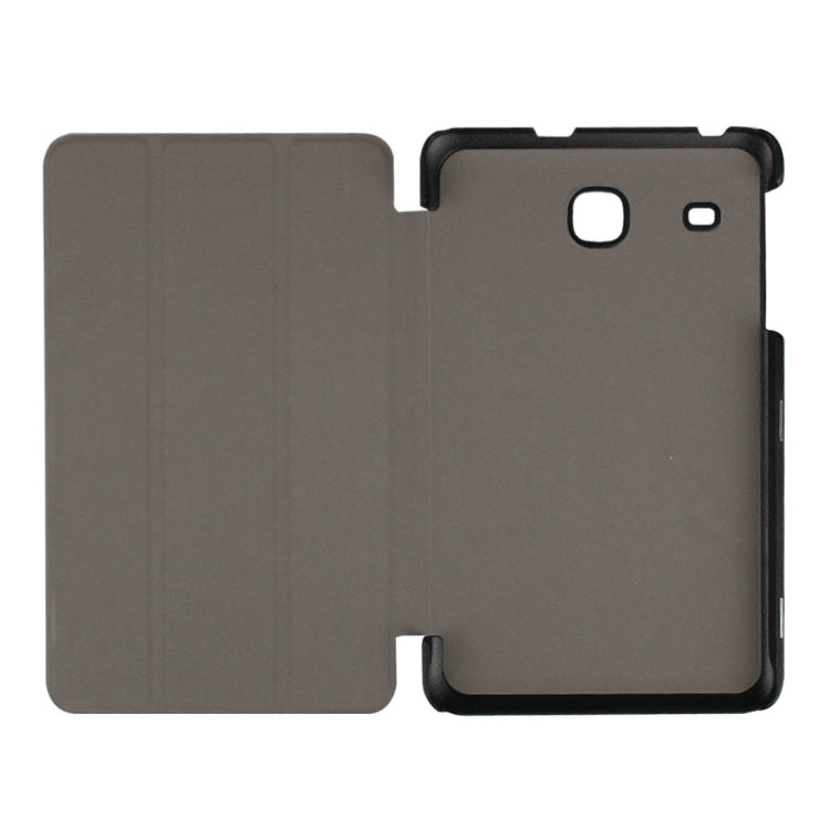 Custer Texture Horizontal Flip Solid Color Leather Case with Three-folding Holder for Galaxy Tab E 8.0 / T377V