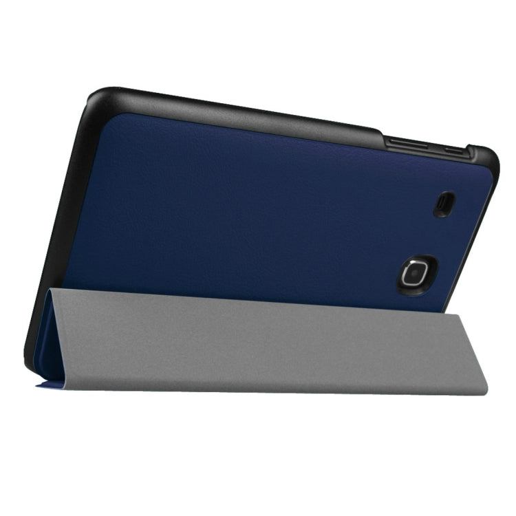 Custer Texture Horizontal Flip Solid Color Leather Case with Three-folding Holder for Galaxy Tab E 8.0 / T377V