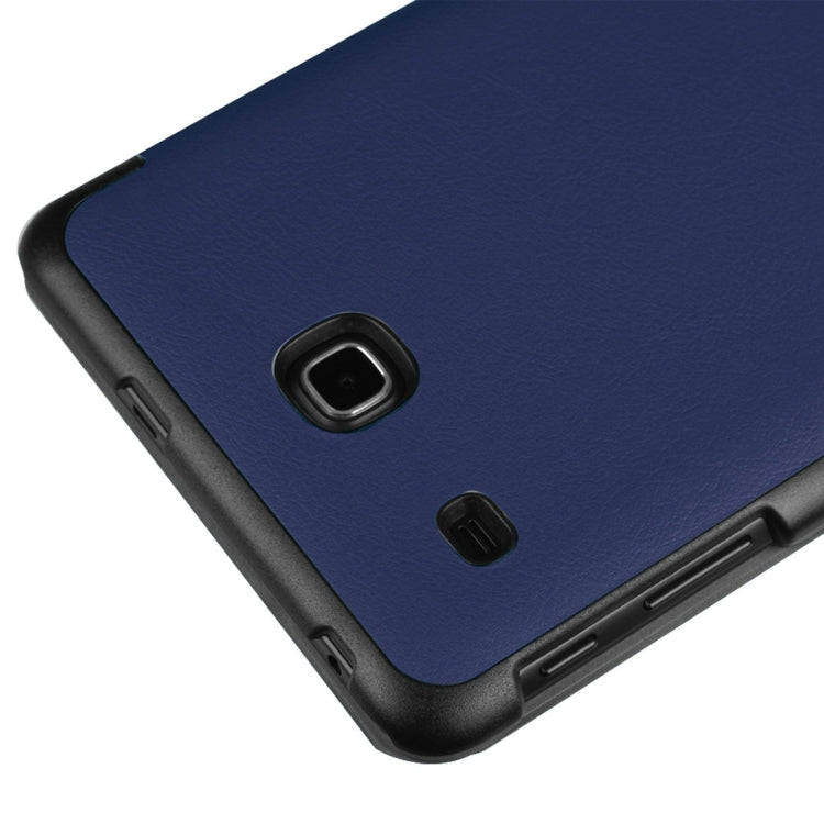 Custer Texture Horizontal Flip Solid Color Leather Case with Three-folding Holder for Galaxy Tab E 8.0 / T377V