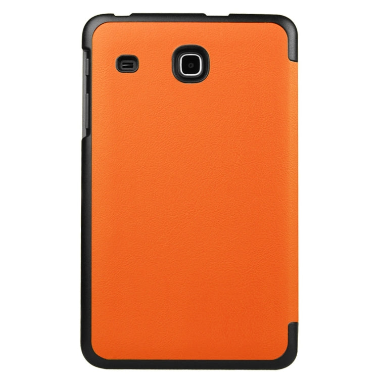 Custer Texture Horizontal Flip Solid Color Leather Case with Three-folding Holder for Galaxy Tab E 8.0 / T377V