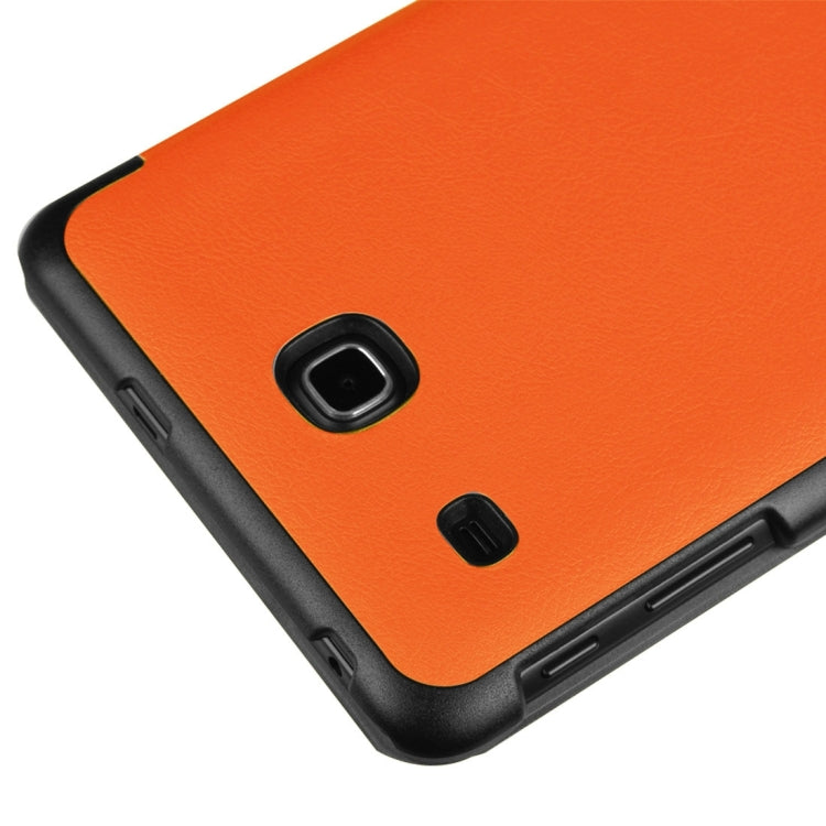 Custer Texture Horizontal Flip Solid Color Leather Case with Three-folding Holder for Galaxy Tab E 8.0 / T377V
