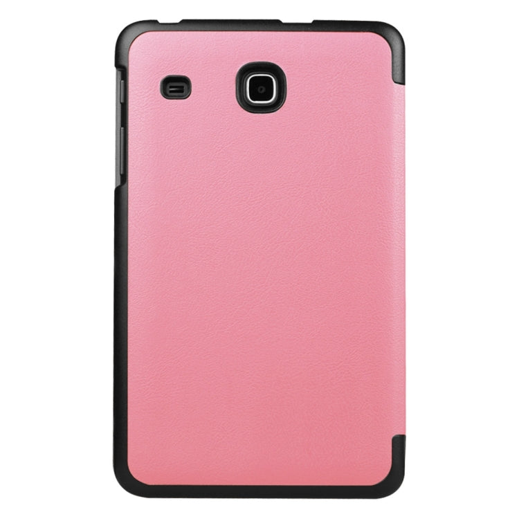 Custer Texture Horizontal Flip Solid Color Leather Case with Three-folding Holder for Galaxy Tab E 8.0 / T377V