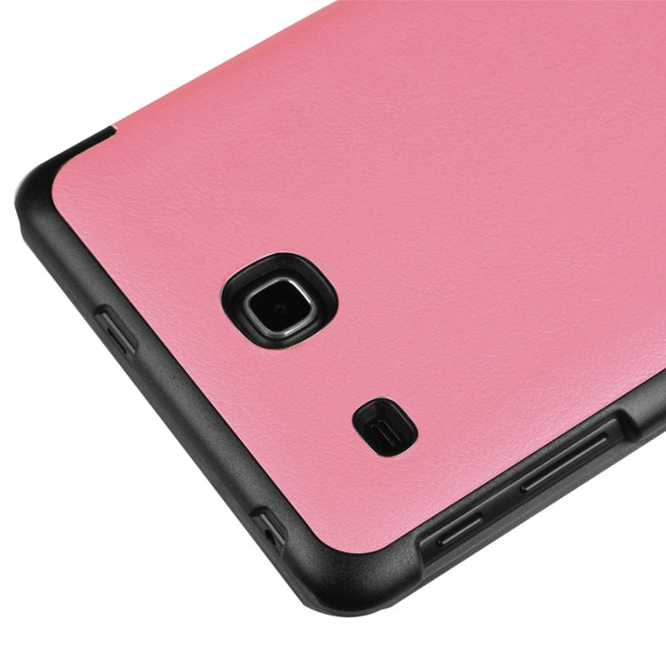 Custer Texture Horizontal Flip Solid Color Leather Case with Three-folding Holder for Galaxy Tab E 8.0 / T377V