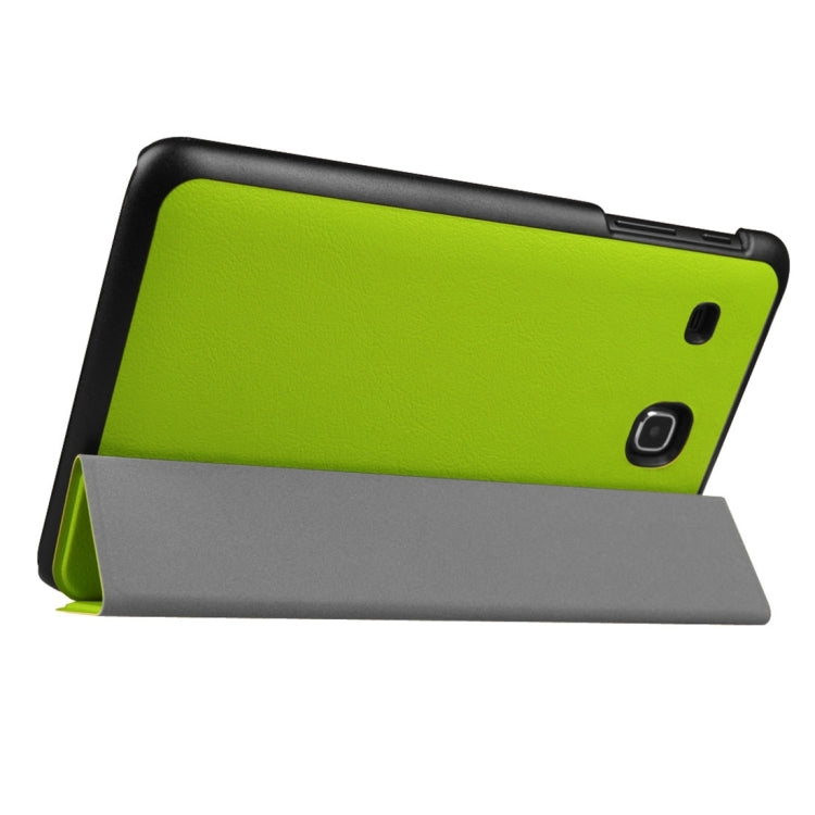 Custer Texture Horizontal Flip Solid Color Leather Case with Three-folding Holder for Galaxy Tab E 8.0 / T377V