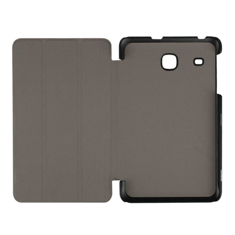 Custer Texture Horizontal Flip Solid Color Leather Case with Three-folding Holder for Galaxy Tab E 8.0 / T377V