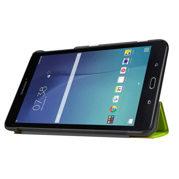 Custer Texture Horizontal Flip Solid Color Leather Case with Three-folding Holder for Galaxy Tab E 8.0 / T377V