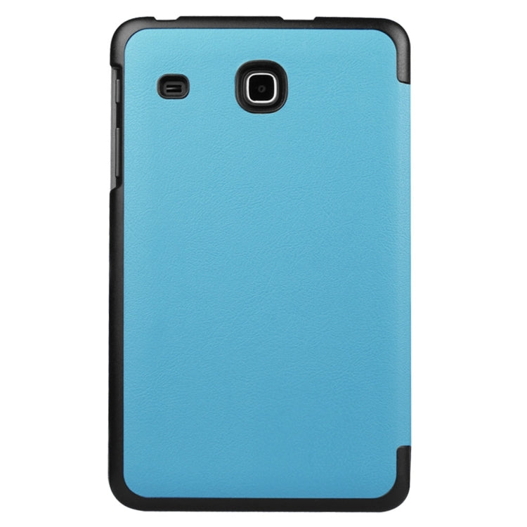 Custer Texture Horizontal Flip Solid Color Leather Case with Three-folding Holder for Galaxy Tab E 8.0 / T377V