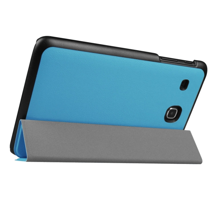 Custer Texture Horizontal Flip Solid Color Leather Case with Three-folding Holder for Galaxy Tab E 8.0 / T377V