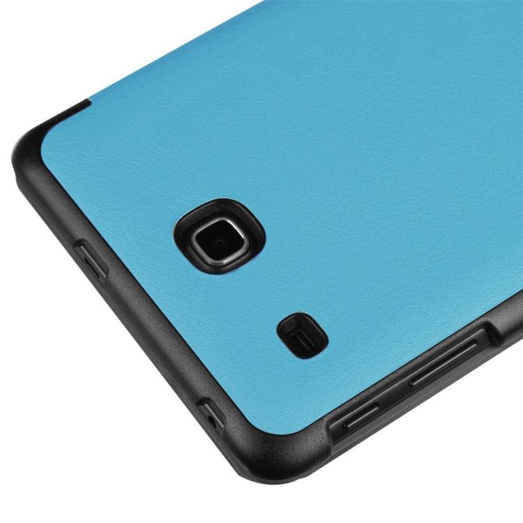 Custer Texture Horizontal Flip Solid Color Leather Case with Three-folding Holder for Galaxy Tab E 8.0 / T377V