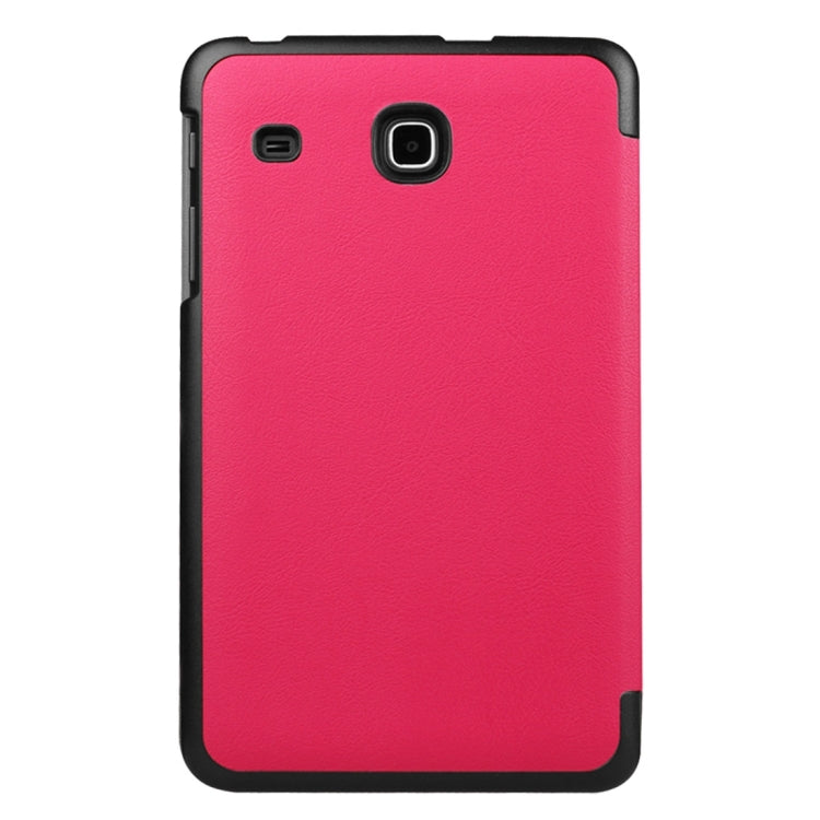Custer Texture Horizontal Flip Solid Color Leather Case with Three-folding Holder for Galaxy Tab E 8.0 / T377V