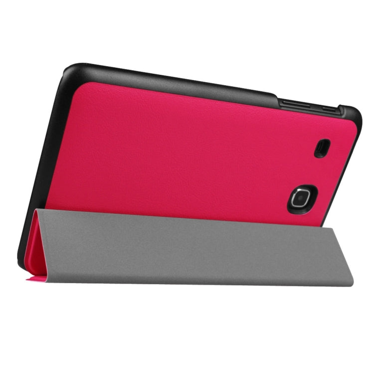 Custer Texture Horizontal Flip Solid Color Leather Case with Three-folding Holder for Galaxy Tab E 8.0 / T377V
