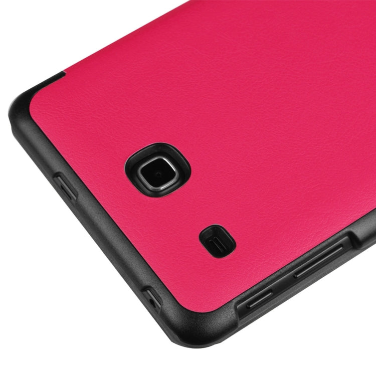 Custer Texture Horizontal Flip Solid Color Leather Case with Three-folding Holder for Galaxy Tab E 8.0 / T377V