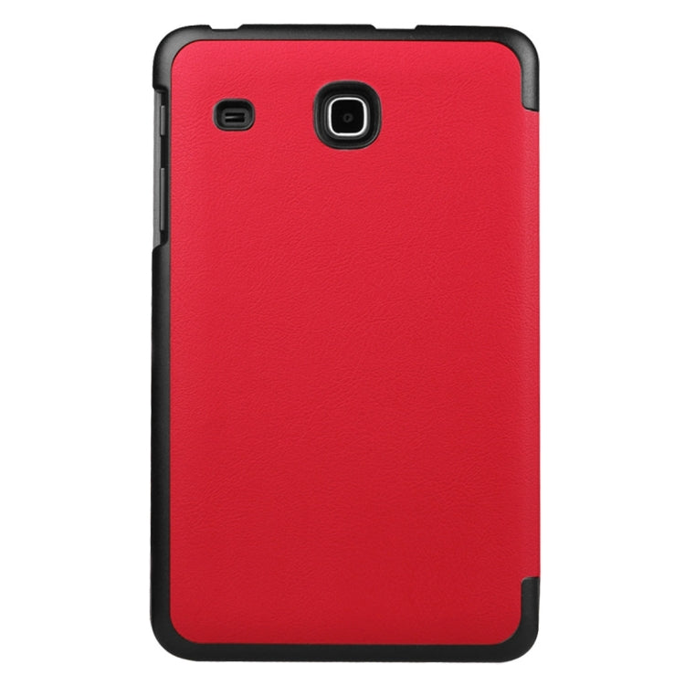 Custer Texture Horizontal Flip Solid Color Leather Case with Three-folding Holder for Galaxy Tab E 8.0 / T377V
