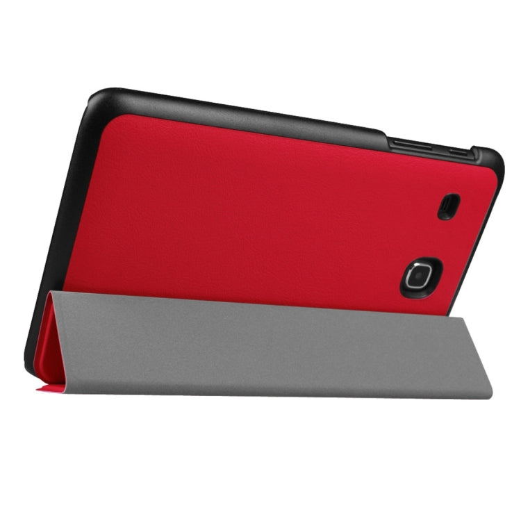 Custer Texture Horizontal Flip Solid Color Leather Case with Three-folding Holder for Galaxy Tab E 8.0 / T377V