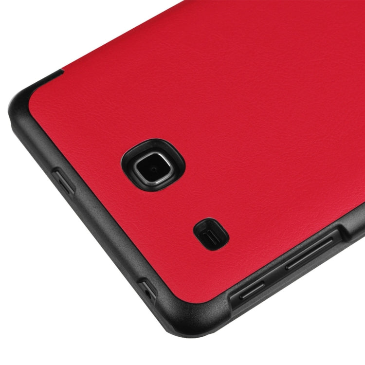Custer Texture Horizontal Flip Solid Color Leather Case with Three-folding Holder for Galaxy Tab E 8.0 / T377V
