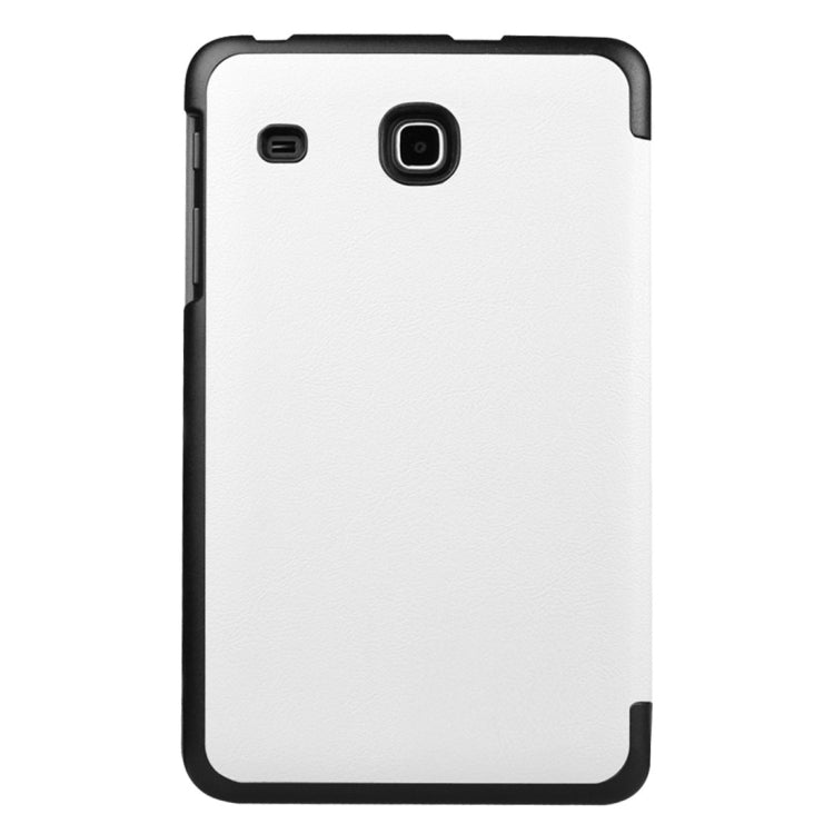 Custer Texture Horizontal Flip Solid Color Leather Case with Three-folding Holder for Galaxy Tab E 8.0 / T377V