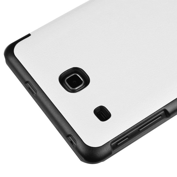 Custer Texture Horizontal Flip Solid Color Leather Case with Three-folding Holder for Galaxy Tab E 8.0 / T377V