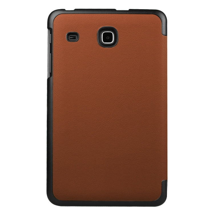 Custer Texture Horizontal Flip Solid Color Leather Case with Three-folding Holder for Galaxy Tab E 8.0 / T377V