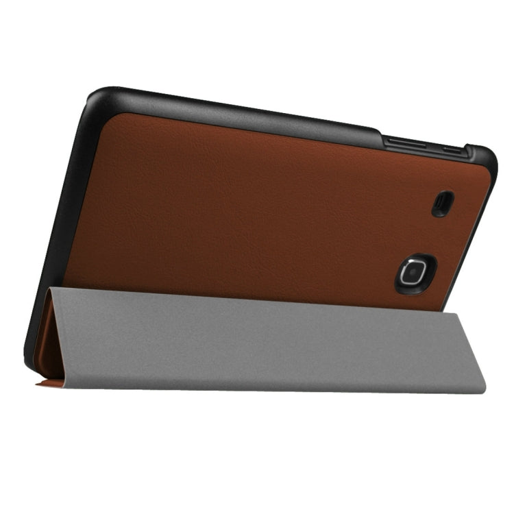 Custer Texture Horizontal Flip Solid Color Leather Case with Three-folding Holder for Galaxy Tab E 8.0 / T377V