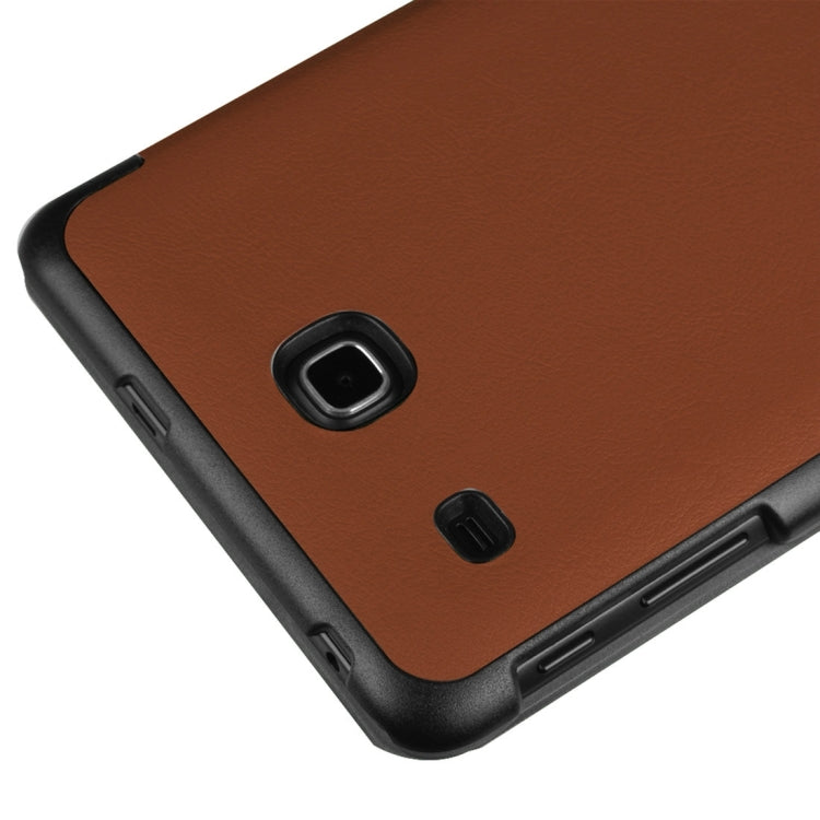 Custer Texture Horizontal Flip Solid Color Leather Case with Three-folding Holder for Galaxy Tab E 8.0 / T377V