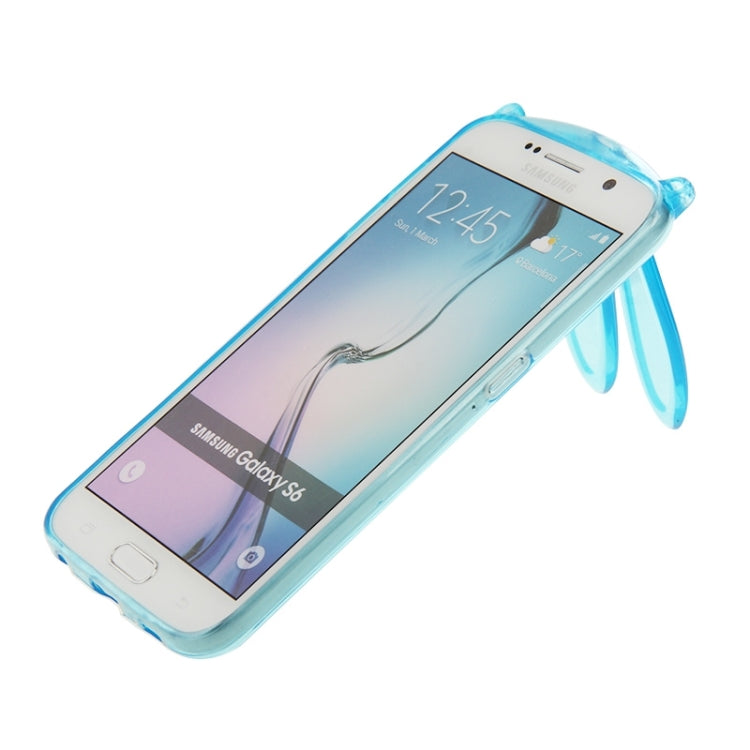 For Galaxy S6 / G920 3D Folding Rabbit Ear Pattern TPU Protective Case