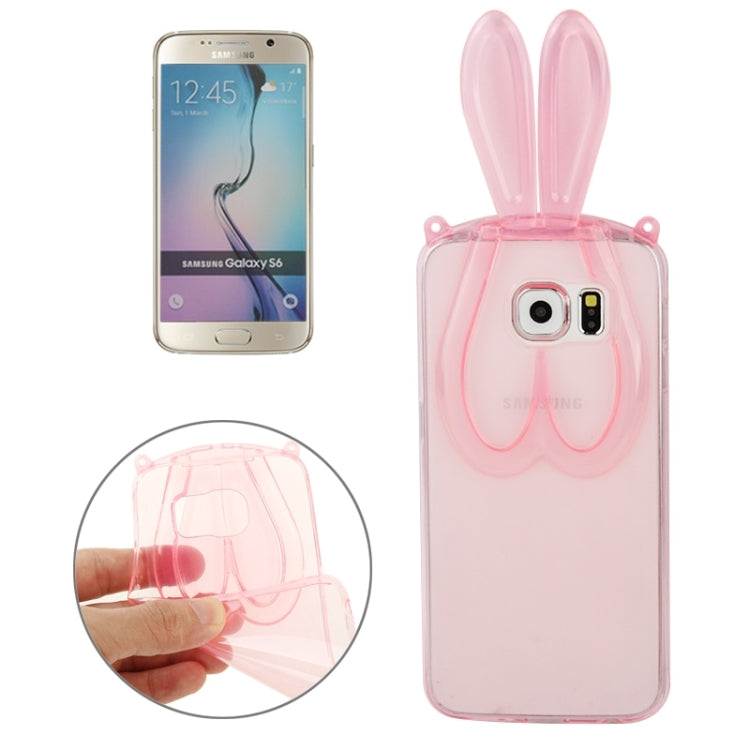For Galaxy S6 / G920 3D Folding Rabbit Ear Pattern TPU Protective Case