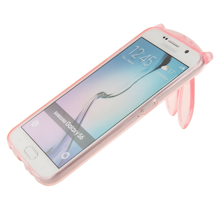 For Galaxy S6 / G920 3D Folding Rabbit Ear Pattern TPU Protective Case