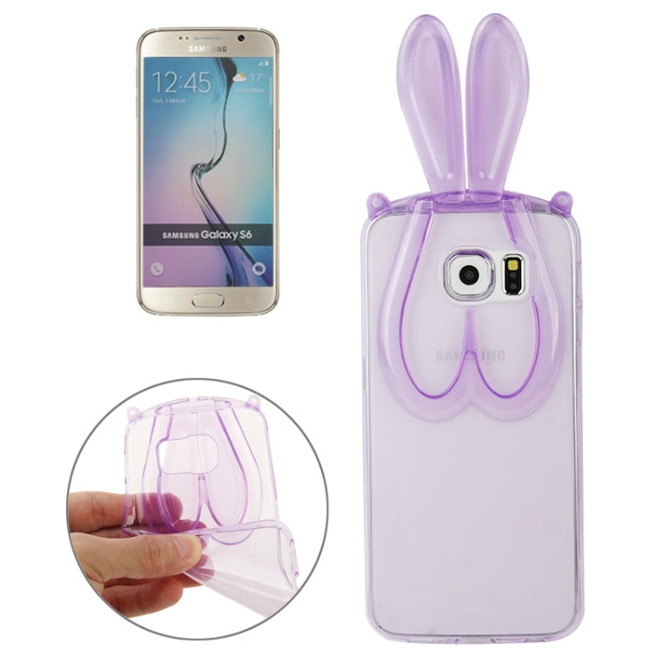 For Galaxy S6 / G920 3D Folding Rabbit Ear Pattern TPU Protective Case